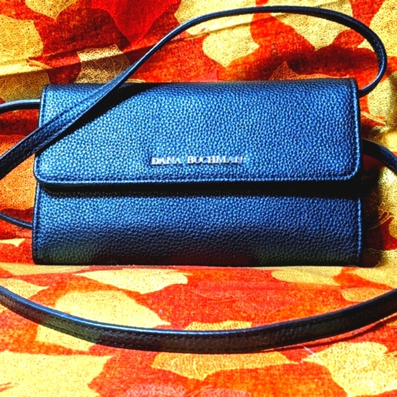 'DANA BUCHMAN' Black Clutch/Wallet with Removable Shoulder Strap - Picture 4 of 5